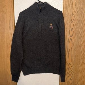Polo Ralph Lauren Polo Bear Wool-Cashmere Quarter-Zip Sweater - Size L